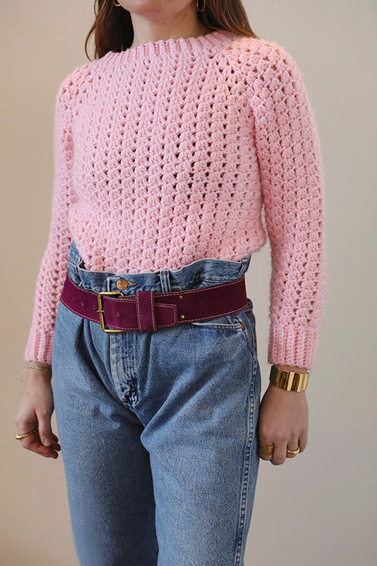 Cura Found - Vintage Hand-knitted Sweater Pink - The Cura Co.