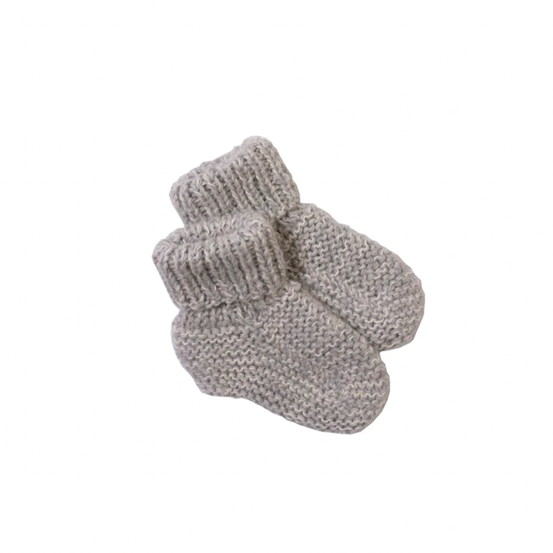 Hand knitted grey booties
