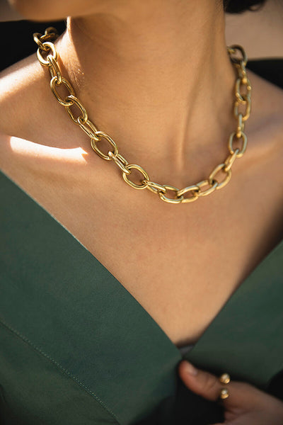 Bawa Hope - Chunky Gold Brass Chain Necklace