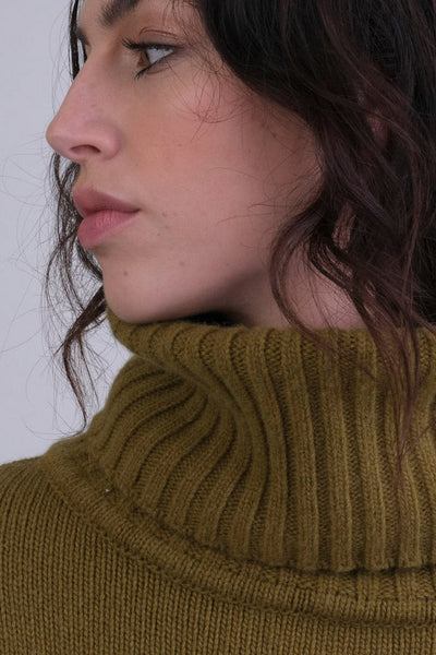 Bibico By Snow - Adela Batwing Turtleneck Jumper - Moss Green