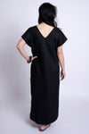 Atsuko V-Neck Dress in  Black