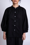 Satomi Poet Sleeve Blouse in Black Voile