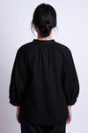 Satomi Poet Sleeve Blouse in Black Voile