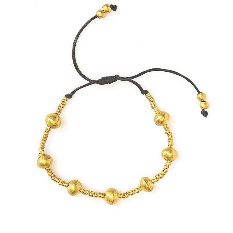 Adjustable gold bracelet made from recycled bullet casings handmade by Fair Anita in Ethiopia