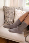 Long brown cashmere socks ethically made in Zhangjiagang from Mongolian cashmere for Joyride Supply