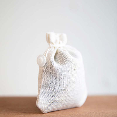 The Cura Co upcycled 100% l linen reusable sustainable tea bags