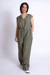 Michi Linen Jumpsuit- Sage