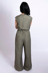 Michi Linen Jumpsuit- Sage