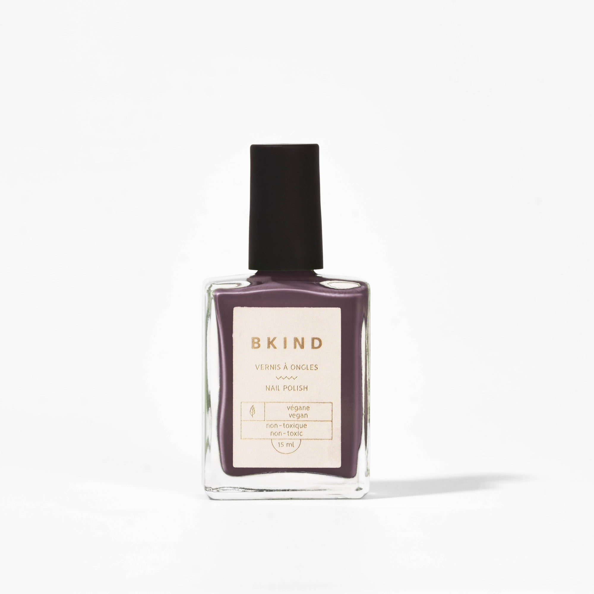 BKIND nail polish in a dusty purple color with lavender undertones