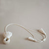 White handmade cotton wax threaded necklace by mexican artisans for ethical brand Caralarga