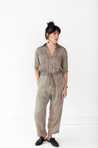 Rabia Jumpsuit by Cura -  Block Print Buttoned