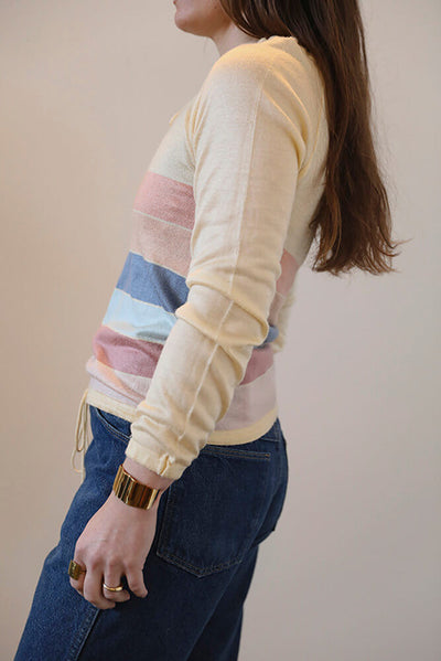 Cura Found - Vintage 80s Roller Skater Stripes Sweater