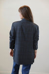 Cura Found - Vintage 90's Black and Grey Plaid Blazer
