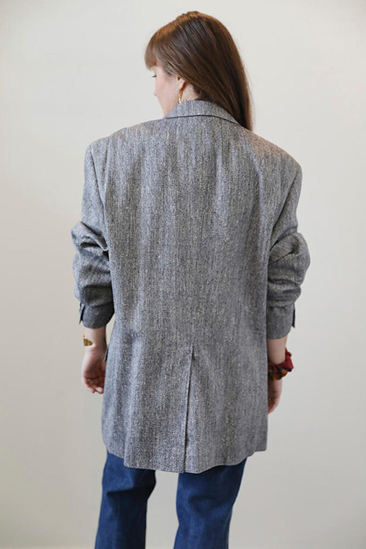Black and hotsell white herringbone blazer