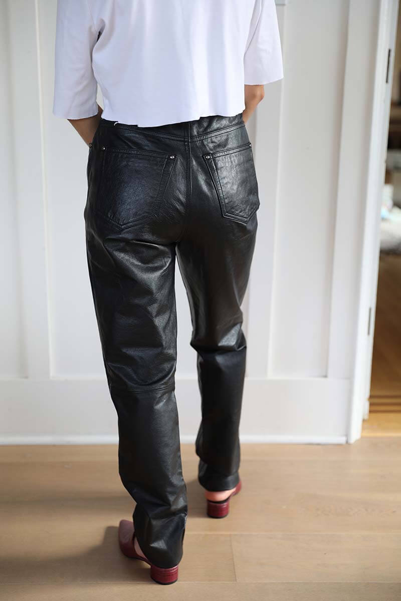 Vintage GAP Y2K black boot cut leather pants
