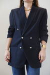 Cura Found - Vintage Officer Blazer Navy Double Breasted with silver buttons