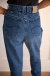 Back view of Vintage Dark Blue Lee Denim Jeans made from 100% cotton origin in the USA