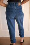 Vintage origin made in the USA dark blue wash pair of Lee Denim