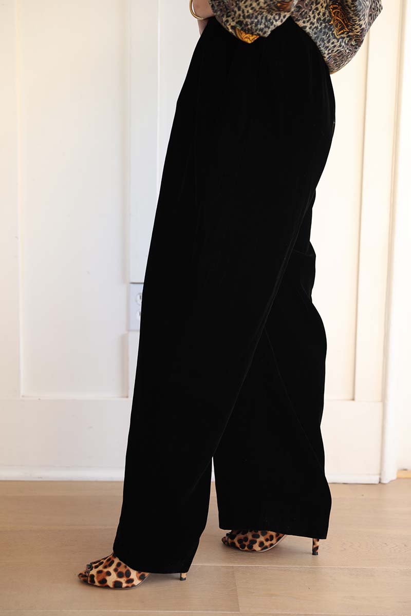 Wide Leg Velvet Trousers – Classic Rock Couture