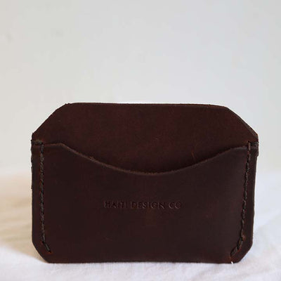 Haiti Design Co chestnut leather cardholder made from ethically sourced natural leather