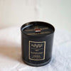 Handpoured soy blend candle with a wood wick scent is Joy by Prosperity Candles