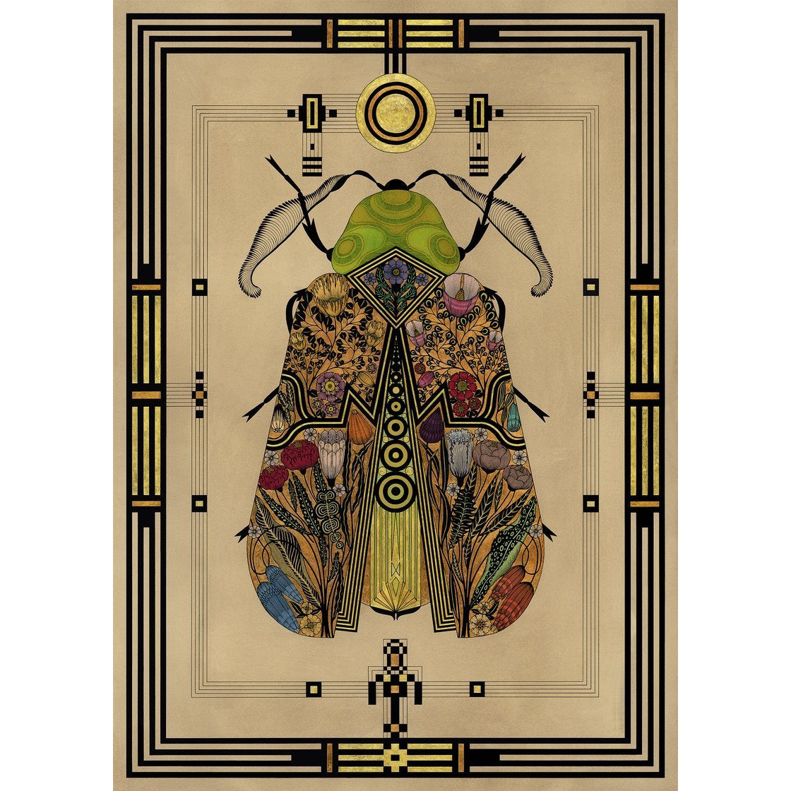 Sacred Nature Copper Sun giclée fine art print by Marsha Robinson of Strange Dirt botanical imagery made to heal like medicine.