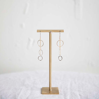 Mixed Metal Hoops on Oxi Chain ethically designed by Regina Chang from Seattle, Wa