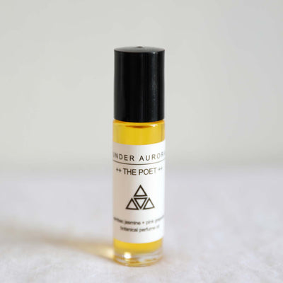 Hand-crafted botanical poet perfume rollerball oil ethically made by Under Aurora