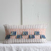 Barichara Pillowcase ethically in pink and cream made by Zuahaza featuring blue and green tassels